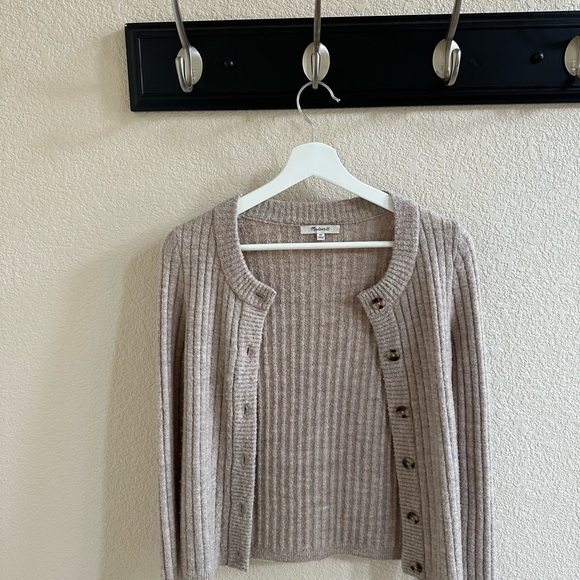 Madewell Sweaters - Madewell Ribbed Knit Cardigan in Cream
